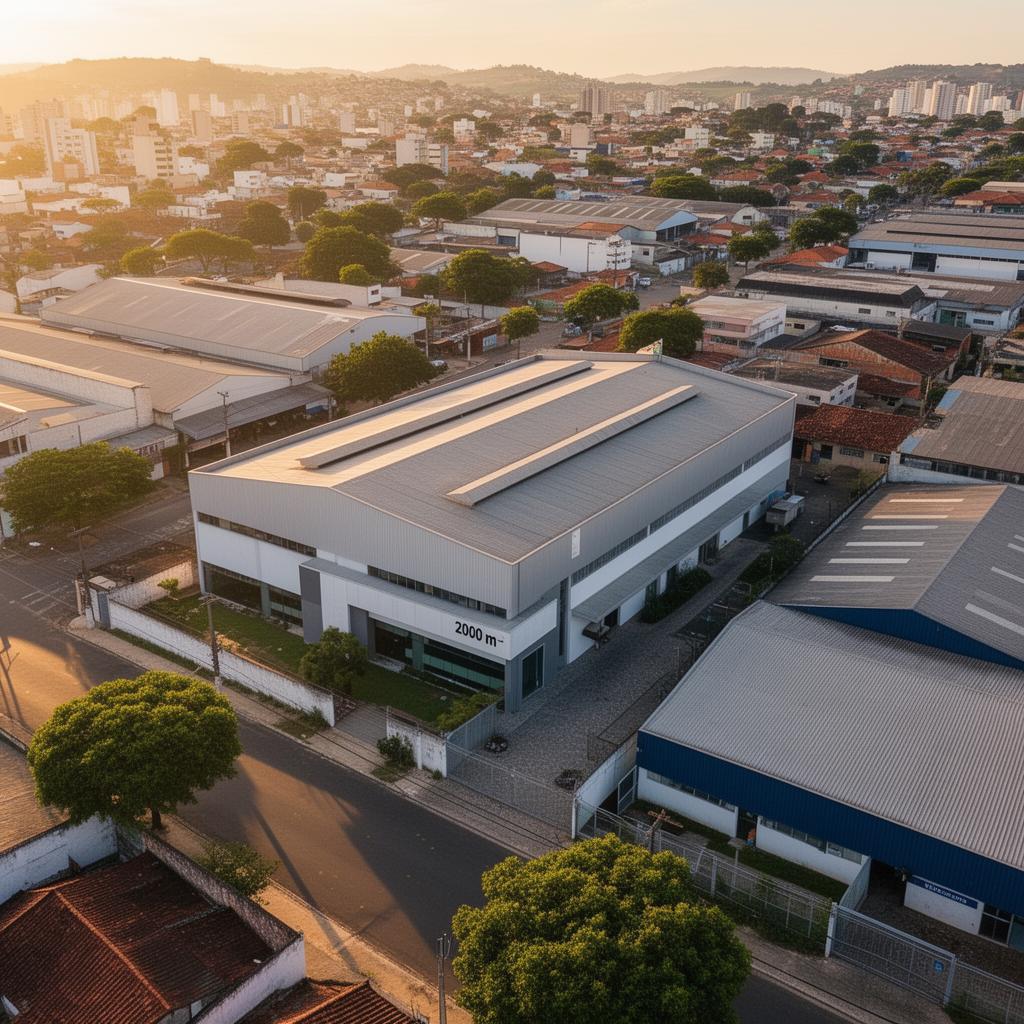 Vista aérea do parque industrial da Adesiva em Garça/SP