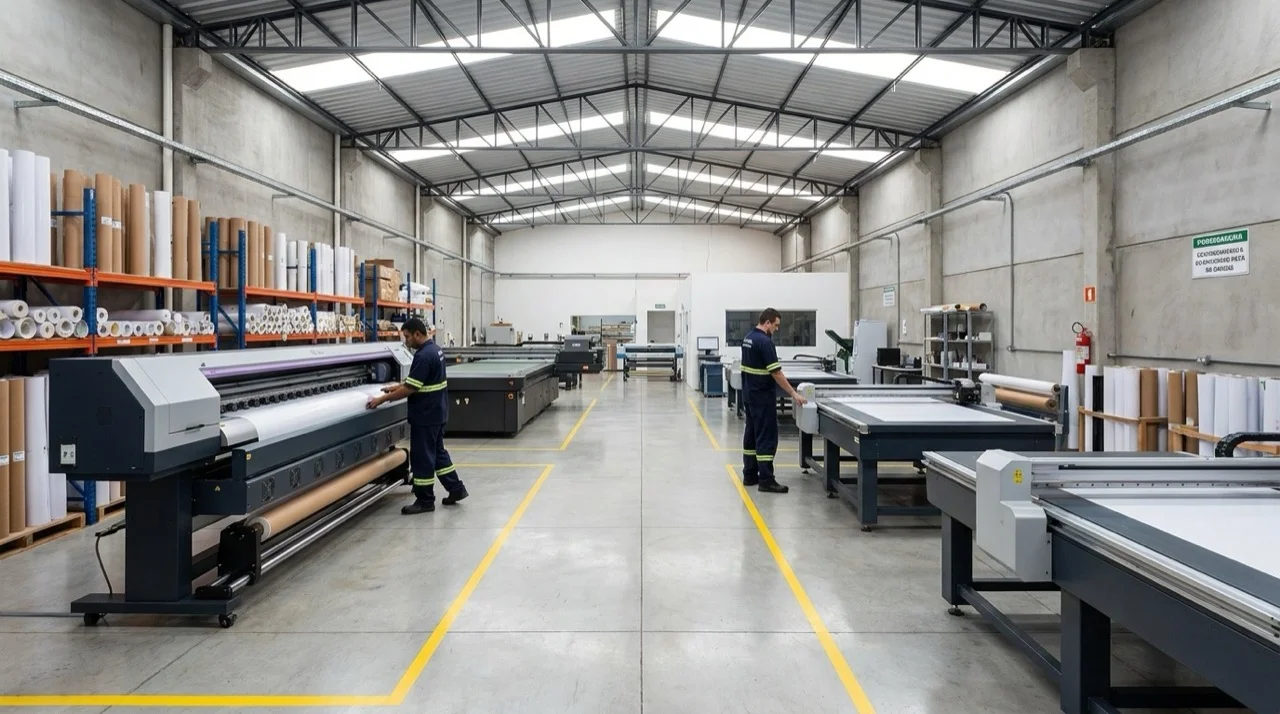 Parque industrial Adesiva em Garça/SP — linhas de produção