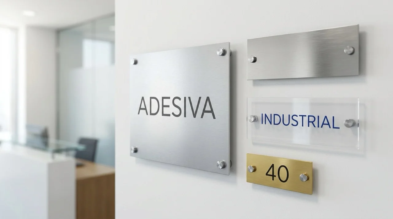 Placa Personalizada — ACM, Acrílico e Inox — produto Adesiva